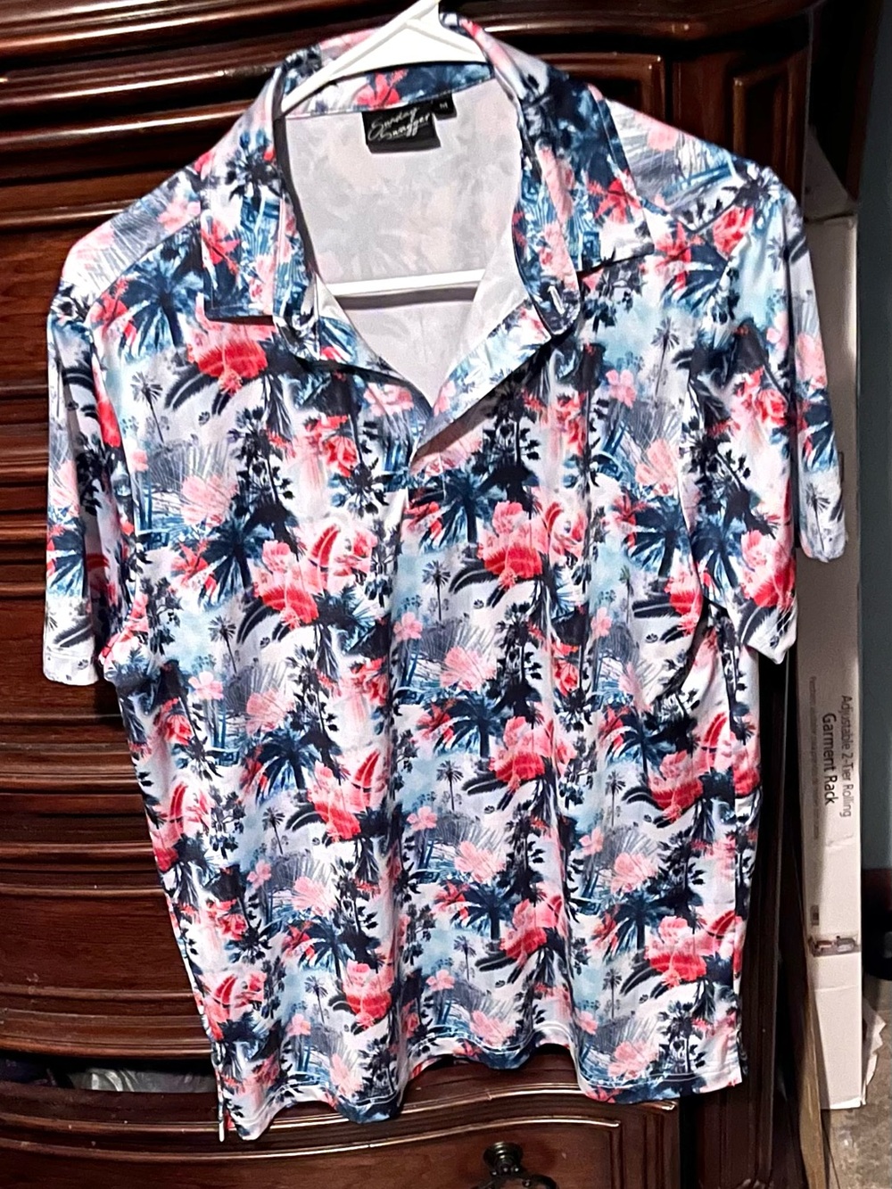 Men's Medium Multicolor Sunday Swagger short sleeve floral performance golf polo